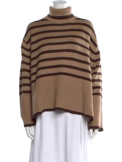 Pre-owned Totême Signature Style Turtleneck Wool Sweater In Brown