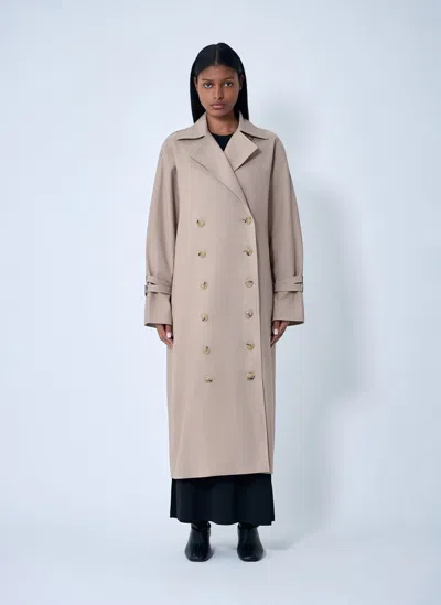 Totême Signature Trench Coat In Neutral