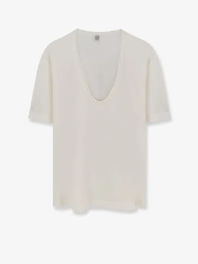 Totême Silk And Cotton Blend T-shirt In White
