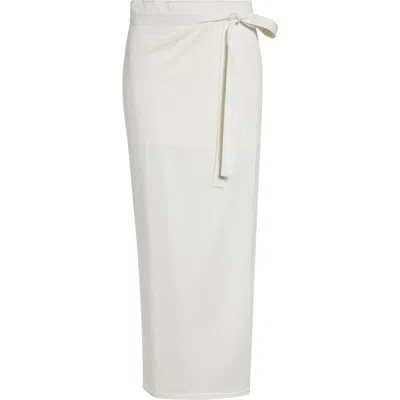 Totême Toteme Silk & Cotton Jersey Wrap Skirt In White