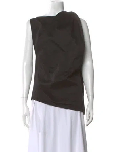 Pre-owned Totême Silk Asymmetrical Top In Black