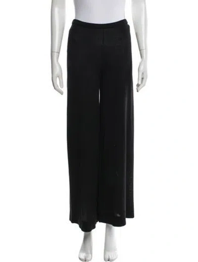 Pre-owned Totême Silk Cashmere Knit Slacks Wide Leg Pants In Black