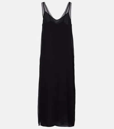 Totême Silk Chiffon Slip Dress In Black