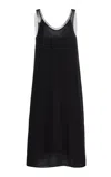 Totême Silk Chiffon Slip Dress In Black