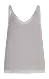Totême Silk-chiffon Slip Top In Gray
