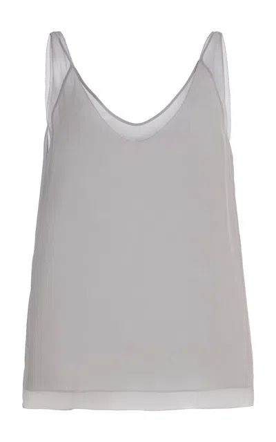 Totême Silk-chiffon Slip Top In Gray