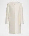 Totême Silk Collarless Coat In Neutral