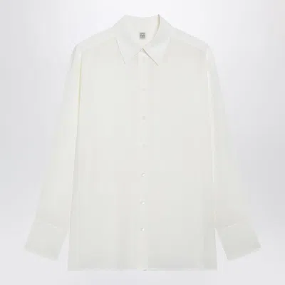 Totême Toteme Silk Crepe De Chine Shirt In White