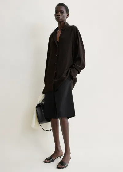 Totême Silk Crepe Shirt Brown