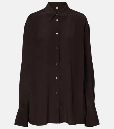 Totême Silk Crepe Shirt In Brown