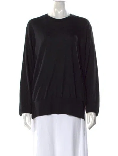 Pre-owned Totême Silk Crew Neck Sweater In Black
