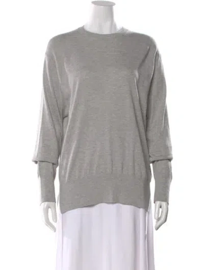 Pre-owned Totême Silk Crew Neck Sweater In Gray