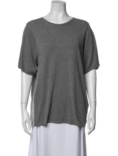 Pre-owned Totême Silk Crew Neck Sweater In Gray