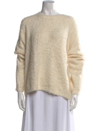 Pre-owned Totême Silk Crew Neck Sweater In White