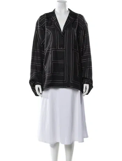 Pre-owned Totême Silk Embroidered Accent Pajamas W/ Tags In Gray