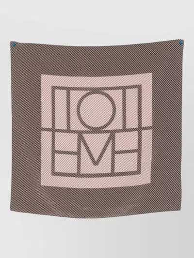TOTÊME SILK FOULARD MONOGRAM GEOMETRIC PATTERN SCARF