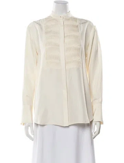 Pre-owned Totême Silk Long Sleeve Blouse In Neutral