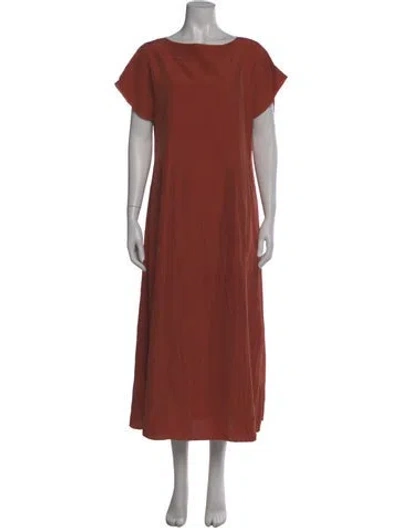 Pre-owned Totême Silk Midi Length Dress In Orange