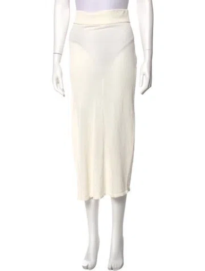 Pre-owned Totême Silk Midi Length Skirt In White