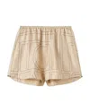 Totême Toteme Elegant Monogram Silk High-waisted Mini Shorts In Multi