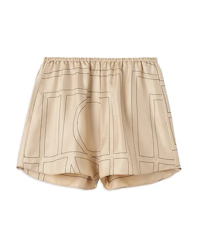 TOTÊME SILK MONOGRAM PAJAMA SHORTS