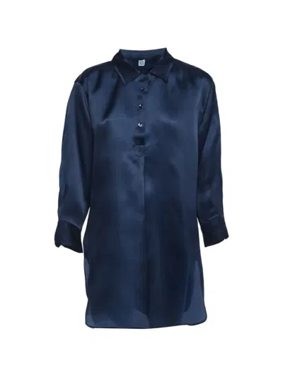 Pre-owned Totême Silk Organza Tunic In Blue