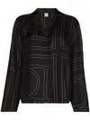 Totême Toteme Silk Pajama Shirt In Black