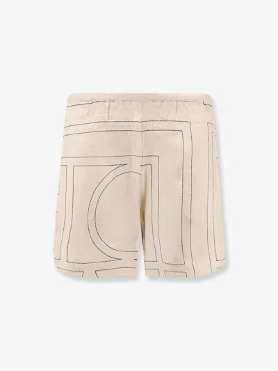 Totême Silk Pajama Shorts In Beige