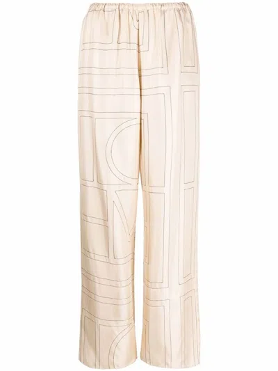 Totême Toteme Silk Pajama Trousers In White