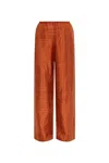 Totême Toteme Silk Pants In Brown