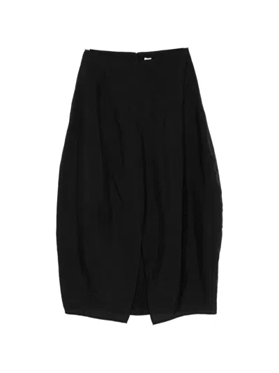 Totême Parachute Slit Midi Skirt In Black