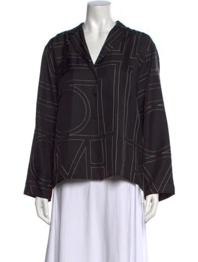 Pre-owned Totême Silk Printed Blouse In Black
