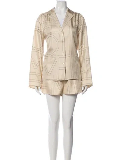 Pre-owned Totême Silk Printed Lounge Set In Neutral