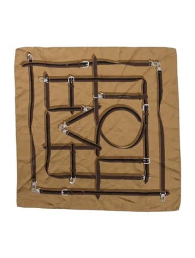 Pre-owned Totême Silk Printed Scarf In Brown