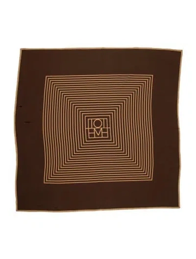 Pre-owned Totême Silk Printed Scarf In Brown