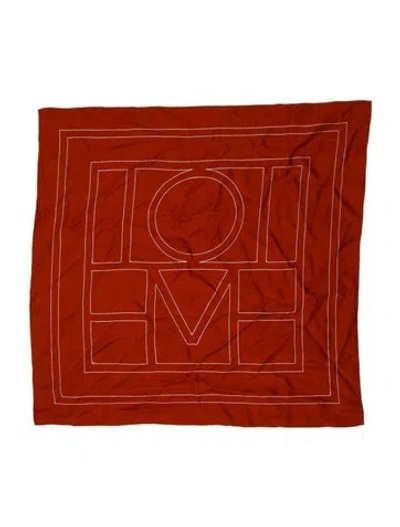 Pre-owned Totême Silk Printed Scarf In Red