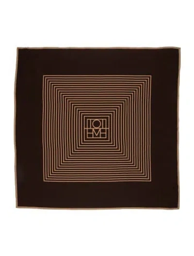 Pre-owned Totême Silk Printed Scarf W/ Tags In Brown