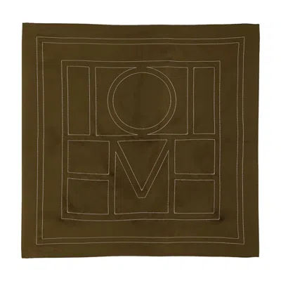 Totême Toteme Silk Scarf With Embroidery In Brown