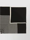 Totême Silk Scarf With Geometric Pattern And Stripe Print In Black
