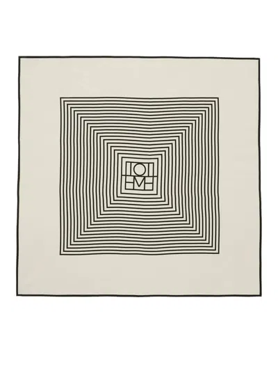 Totême Silk Scarf With Monogram In Neutral