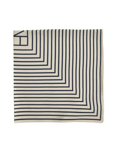 Totême Silk Scarf With Monogram Print In White