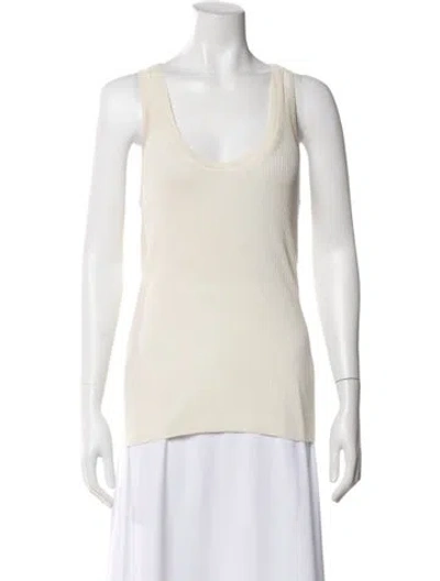 Pre-owned Totême Silk Scoop Neck Top W/ Tags In Neutral