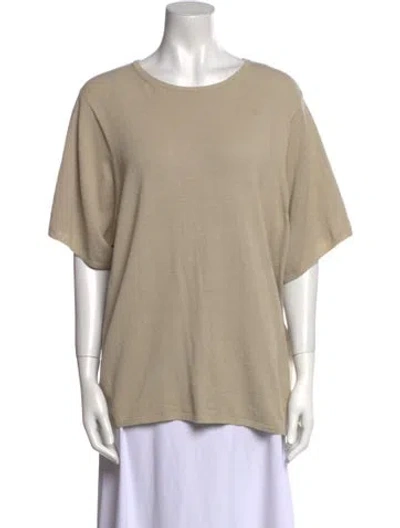 Pre-owned Totême Silk Scoop Neck T-shirt In Neutral