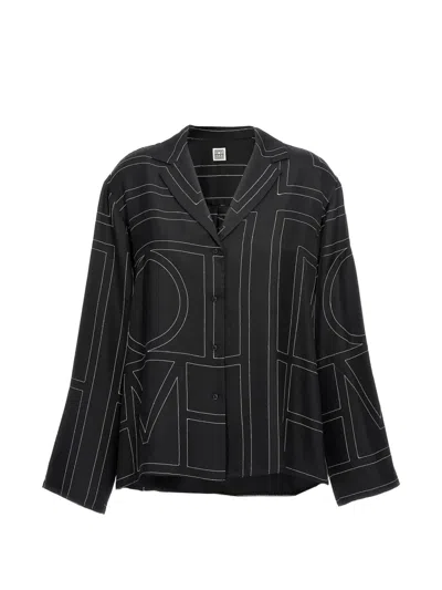 Totême Chemise En Soie In Black