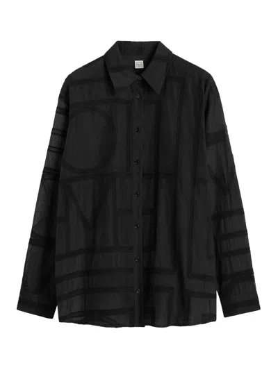 TOTÊME SILK SHIRT WITH MONOGRAM