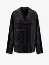 Totême Toteme Women Silk Shirt With Monogram Logo Embroidery In Black