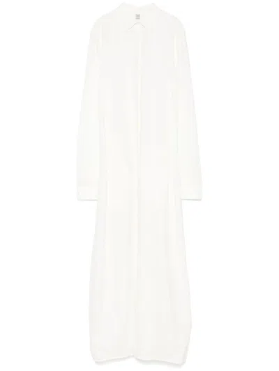 Totême Toteme Silk Shirtdress In Neutral