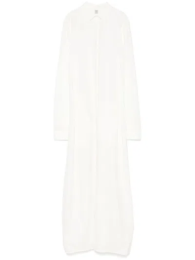 Totême Toteme Silk Shirtdress In White