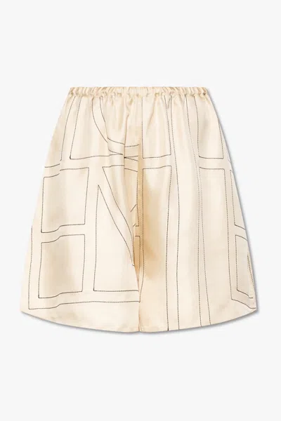 Totême Toteme Silk Shorts In Cream