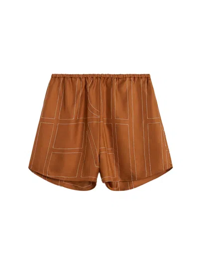 Totême Toteme Silk Shorts Terracota